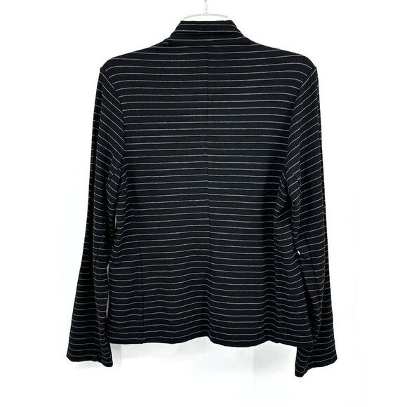MAJESTIC FILATURES jacket blazer soft touch french terry striped black large 3 - Picture 6 of 8